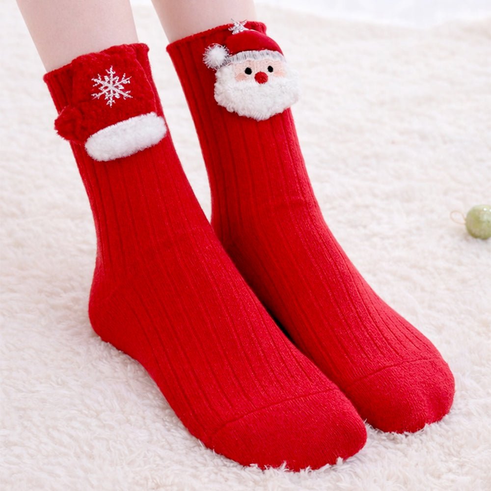 Little Surprise Box Red Santa Mittens Christmas Kids Ankle Socks