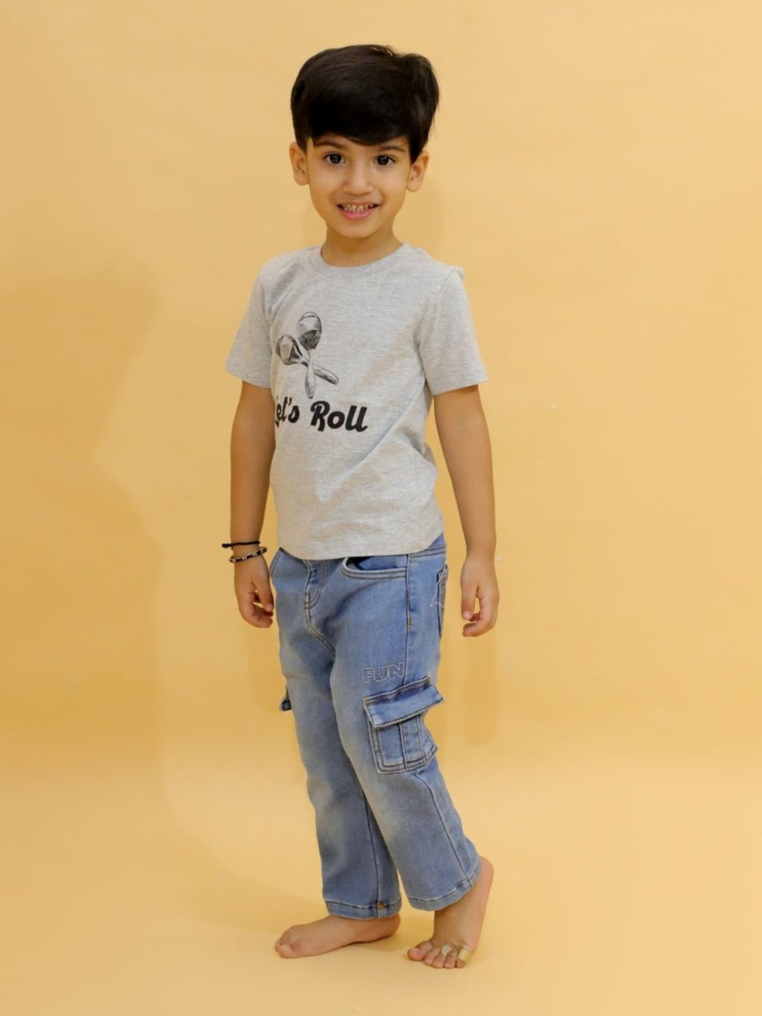 Rock & Roll White Cotton Matching Family T-Shirt Twinning Combo Of 2