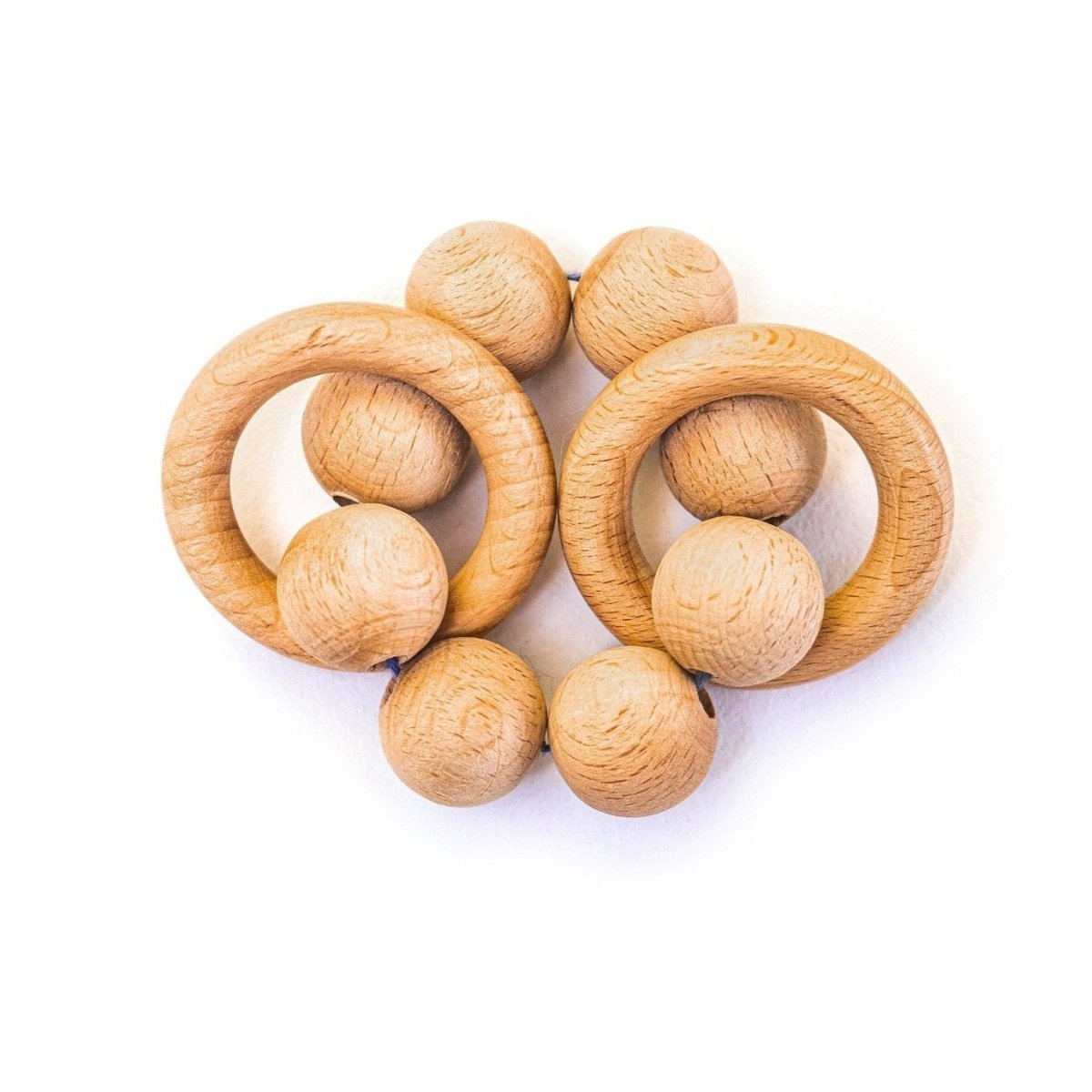 Rocking Potato Beads & Rings Wooden Rattle Cum Teether For Babies