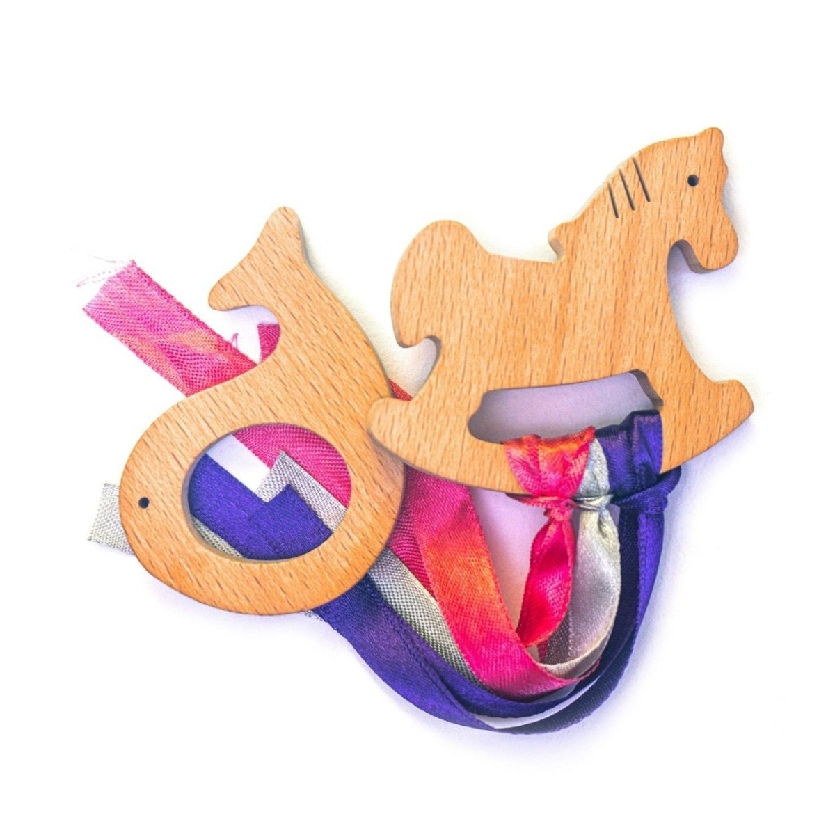 Rocking Potato Fish & Horse Beech Wood Teether For Babies