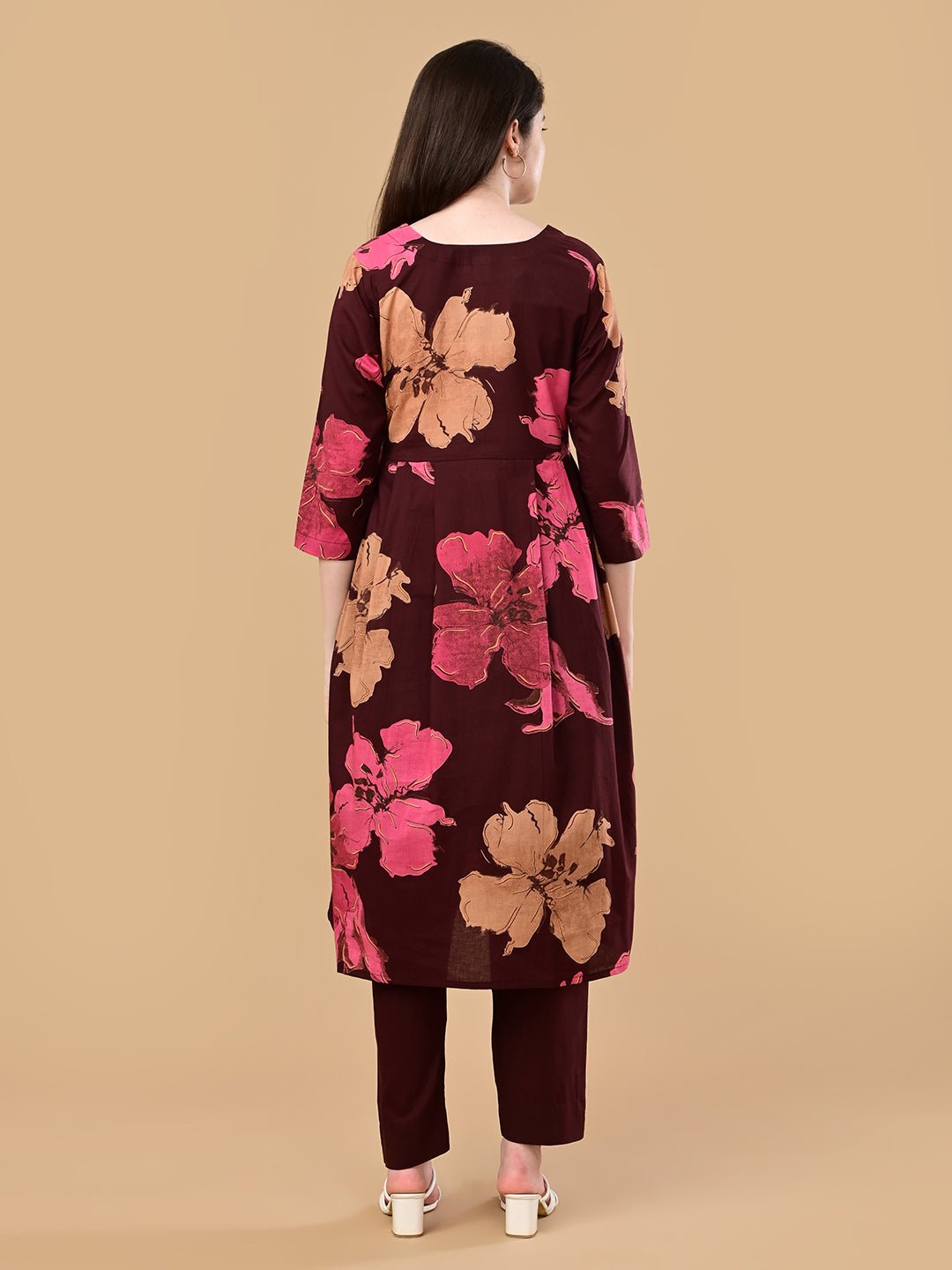 Royal Garnet Maternity and Nursing Kurta Set Maroon