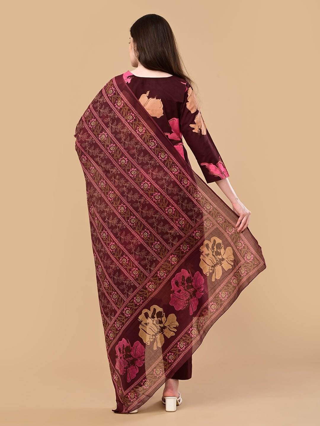 Royal Garnet Maternity and Nursing Kurta Set Maroon
