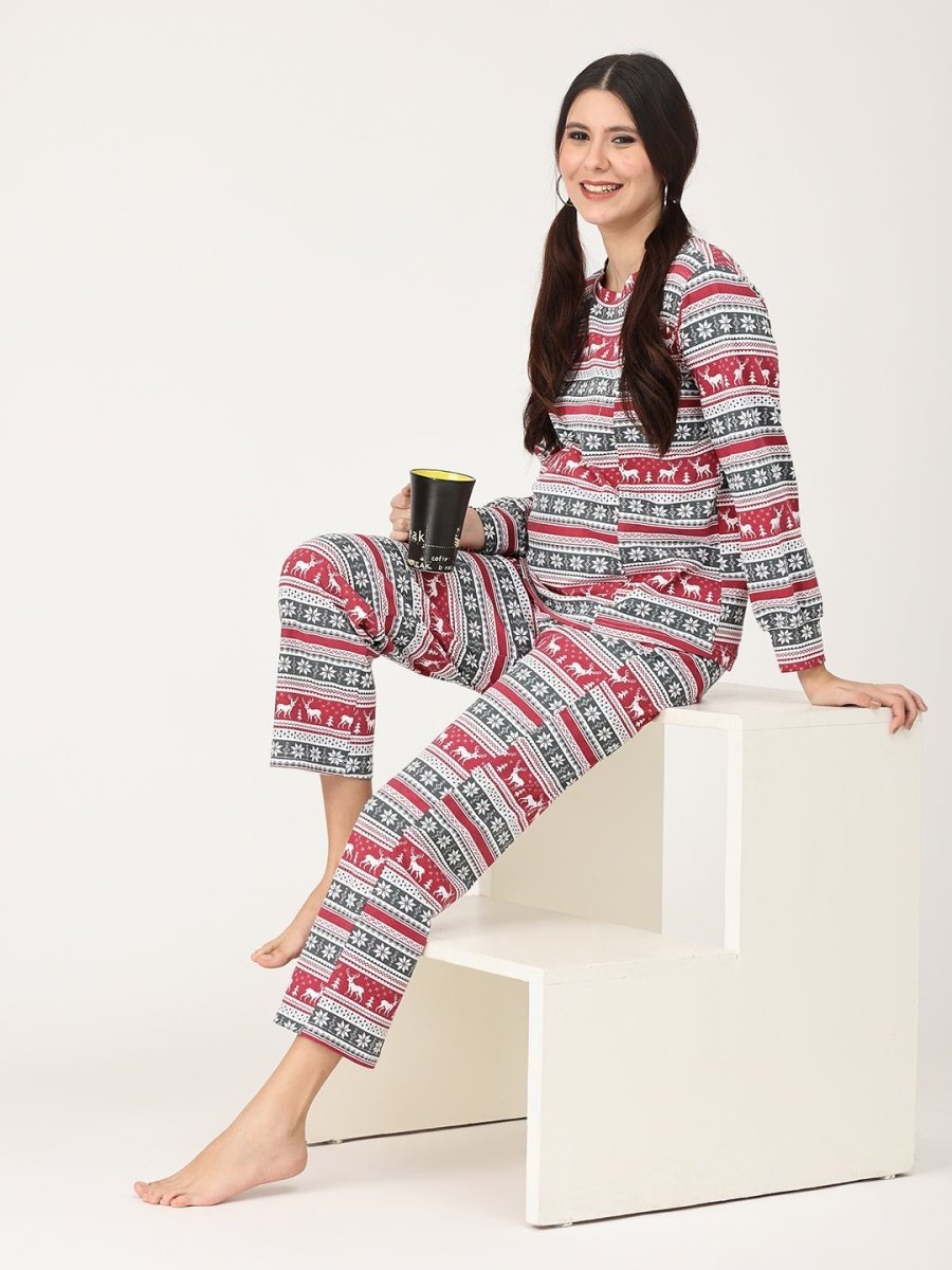 Rudolph Maternity and Nursing Sweatshirt Co Ord Set Purple