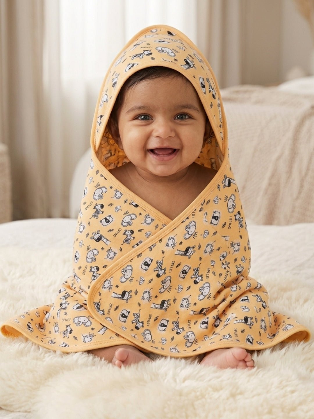 Green Rusty Jungle Hooded Towel Blanket For Kids