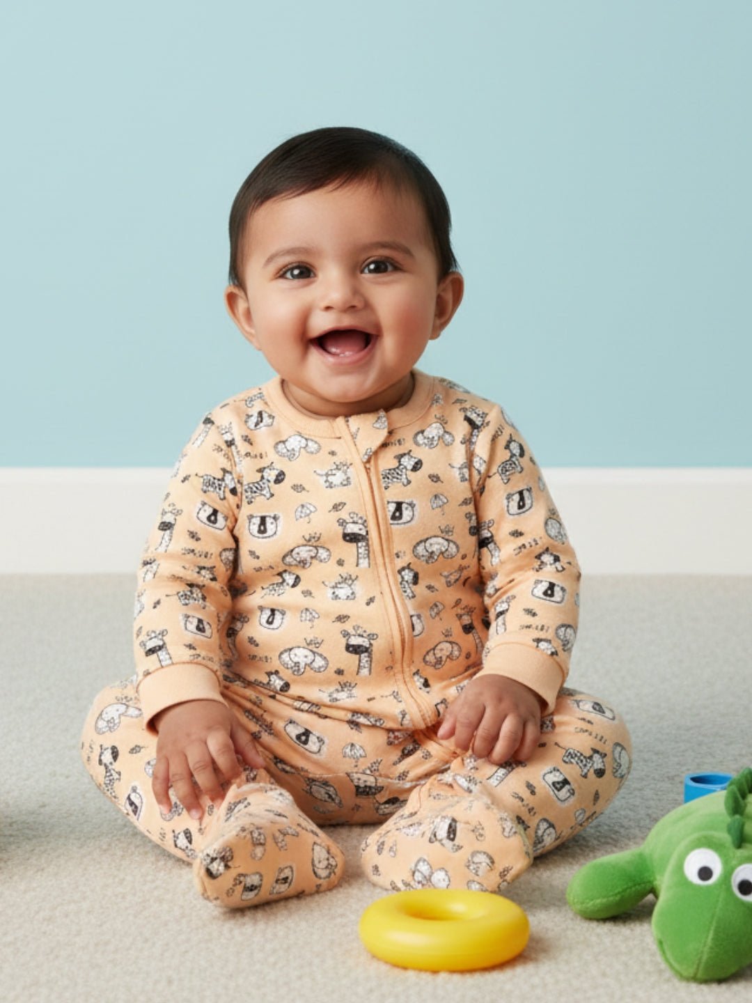 Rusty Jungle Infant Zipper Romper