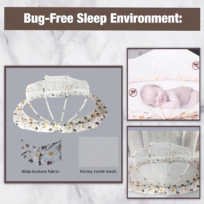 360° Protection Foldable Breathable Mesh Mosquito Net For Babies