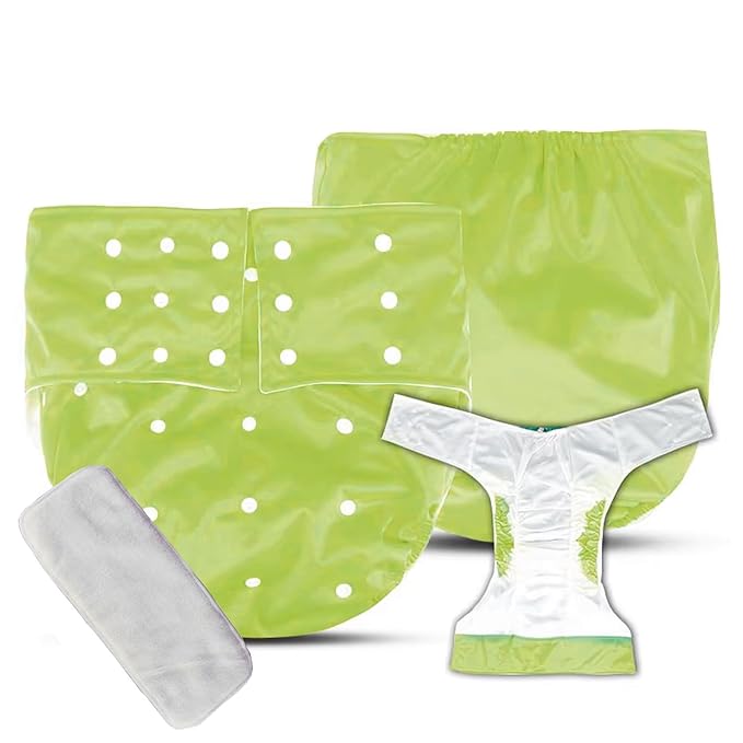 Green Side Leakage Proof Washable Reusable Cloth Diaper For Babies