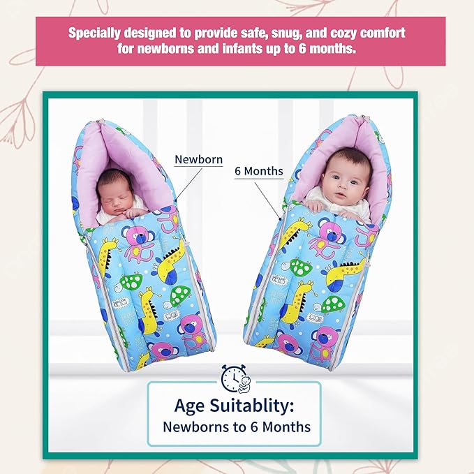 Pink Cotton Multi-Utility Sleeping And Carry Nest For Babies