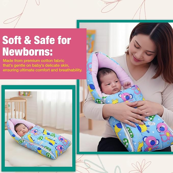 Pink Cotton Multi-Utility Sleeping And Carry Nest For Babies