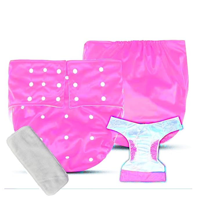 Pink 100% Cotton Reusable Leak-Proof Cloth Diaper For Babies
