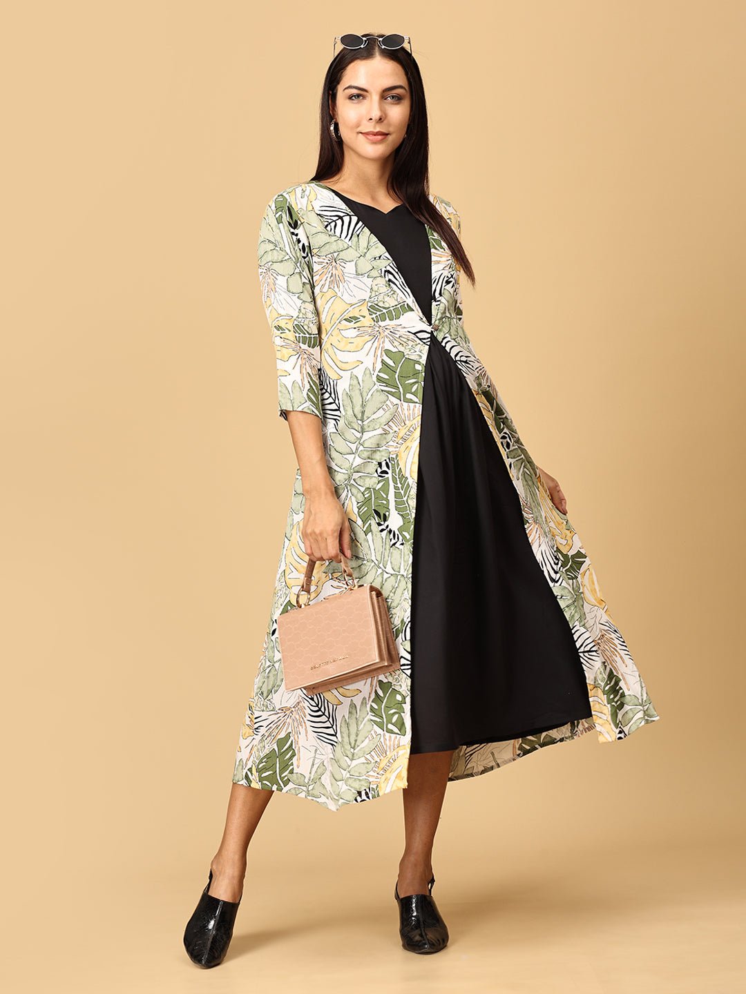 Sage Serenity Maternity and Nursing Shacket Dress Multi