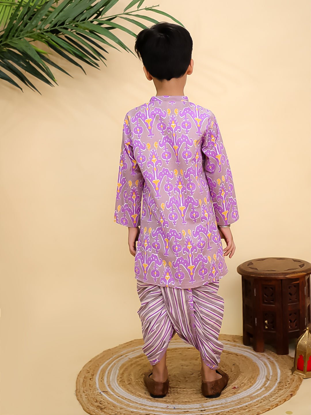 Sage Violet Boys Dhoti Kurta Set