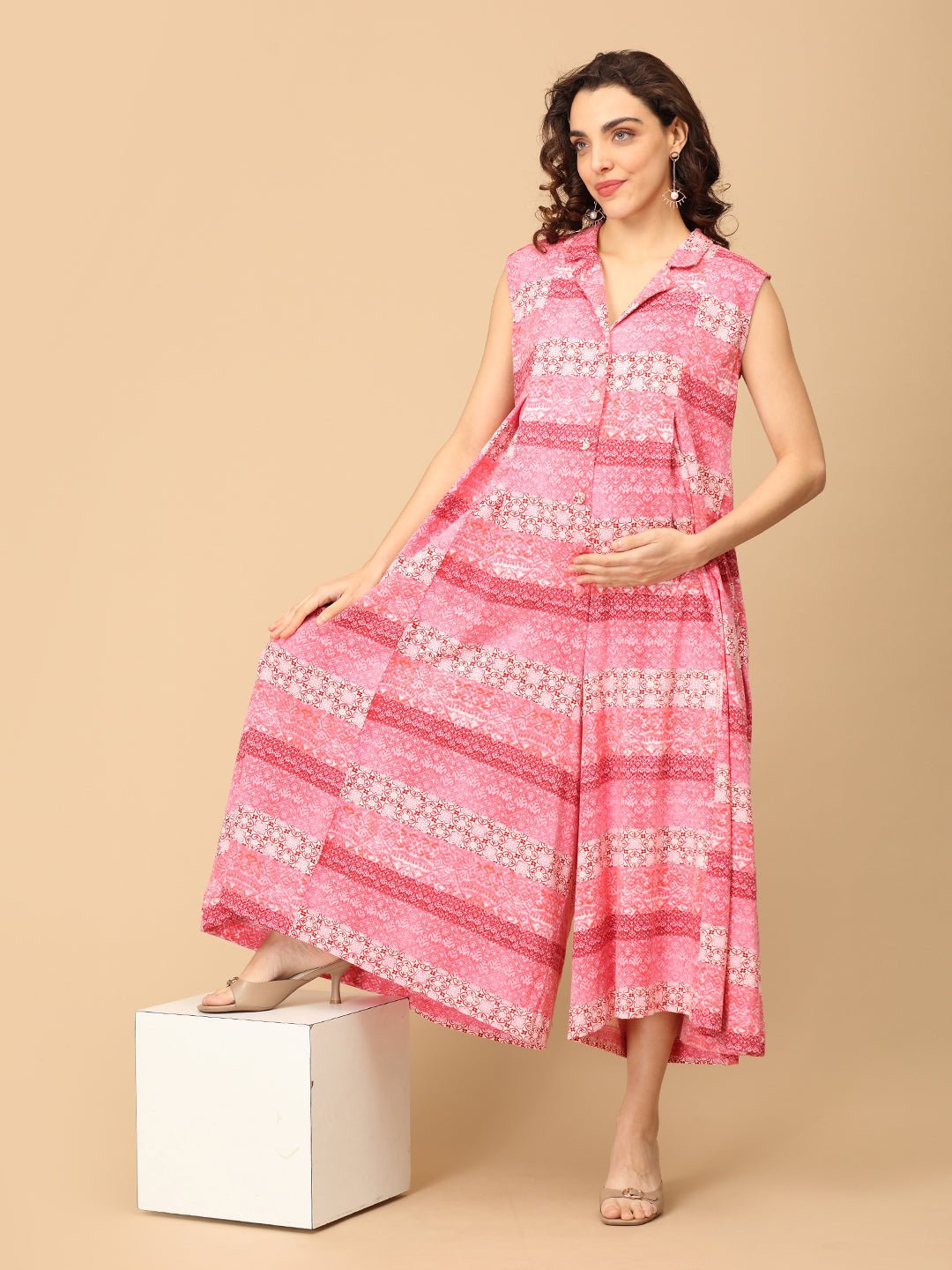Sassy in a Snap Maternity and Nursing Jumpsuit Multi