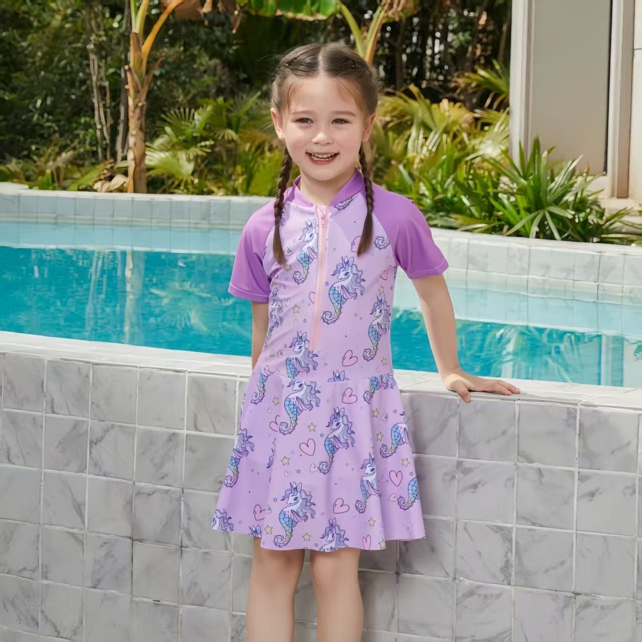 Seahorse Serenade Girls Swimsuit