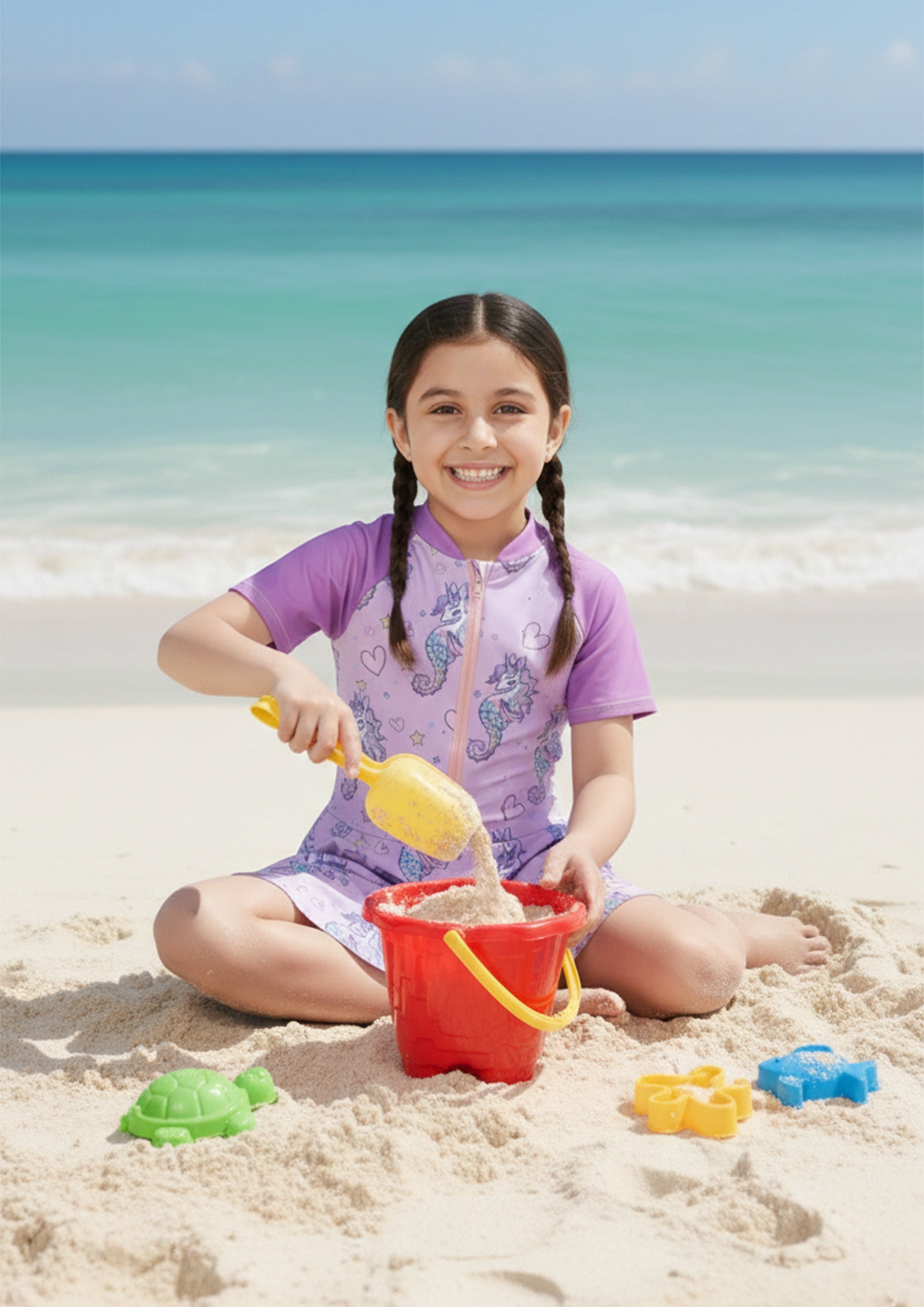 Seahorse Serenade Girls Swimsuit