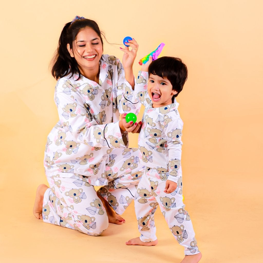Baby Koala Mom And Baby Pajama Set Twinning Combo Of 3