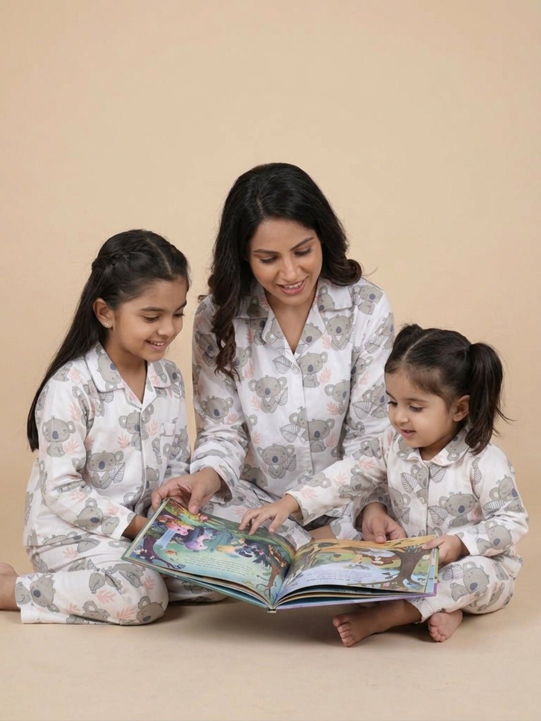 Baby Koala Mom And Baby Pajama Set Twinning Combo Of 3
