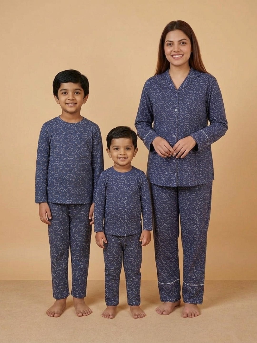 Dinos Rule Mom And Baby Pajama Set Twinning Combo Of 3