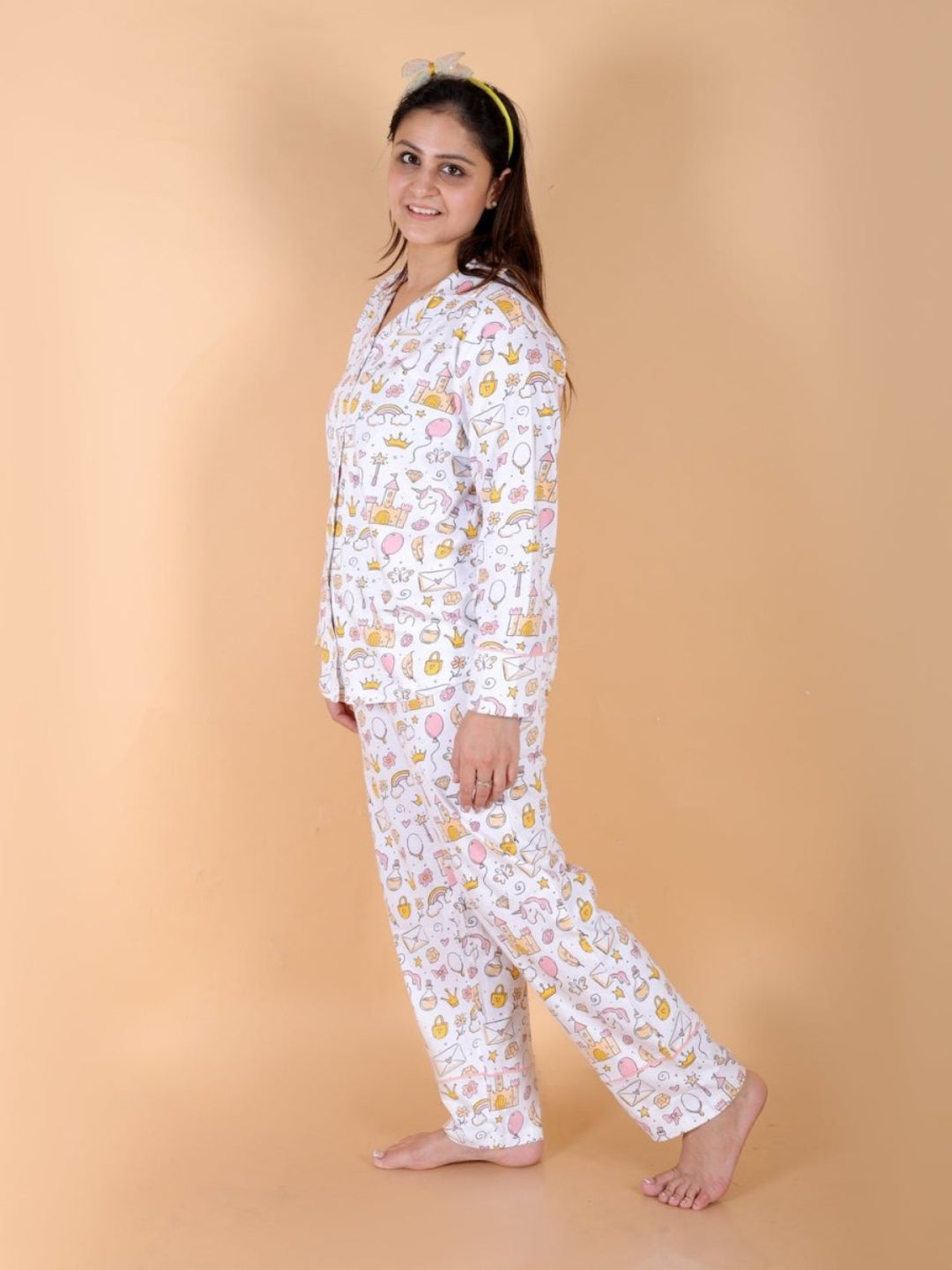 Fairy Princess Pink Cotton Matching Pajama Set Mom And Baby Twinning Combo Of 2