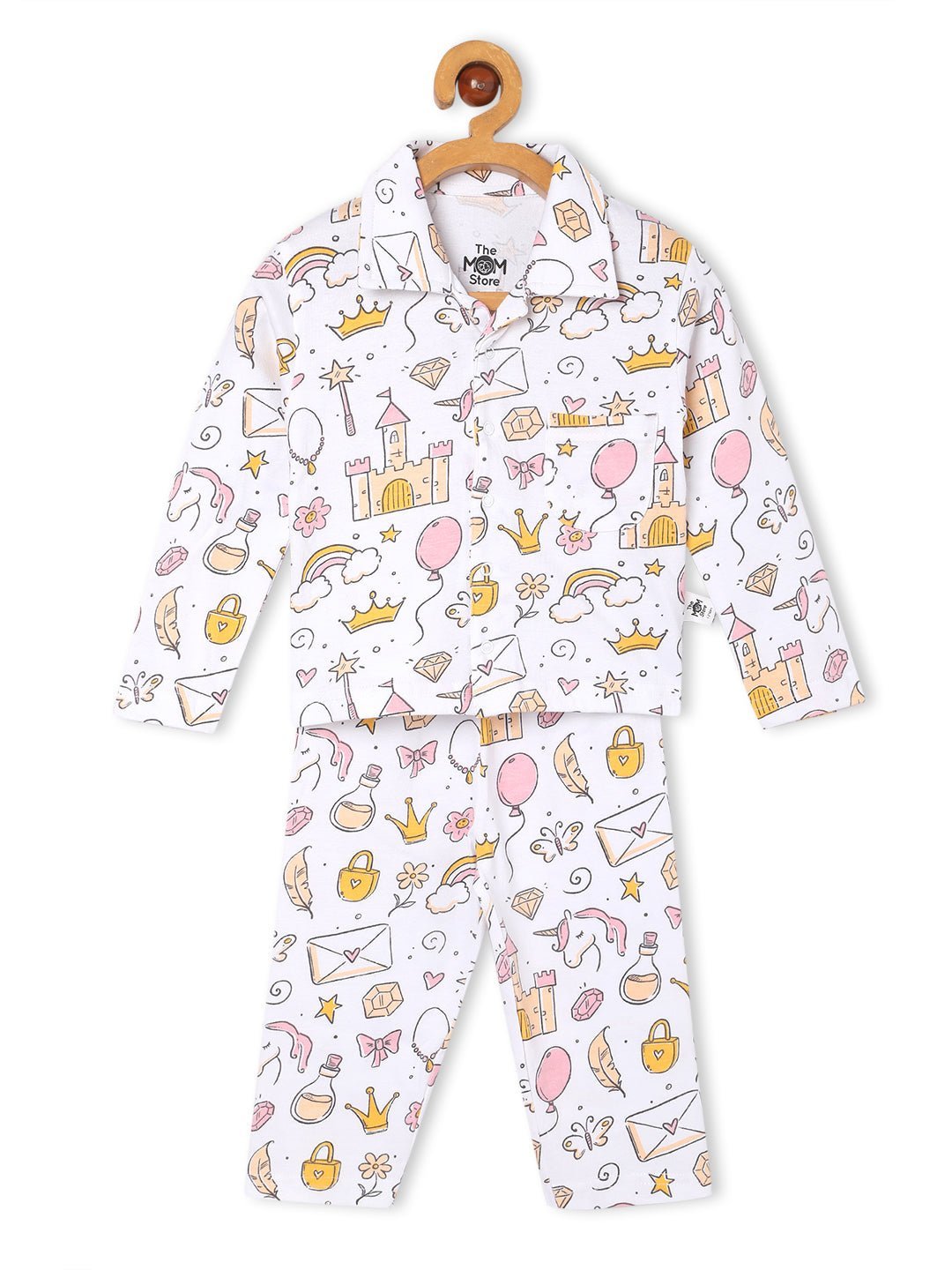 Fairy Princess Pink Cotton Matching Pajama Set Mom And Baby Twinning Combo Of 2