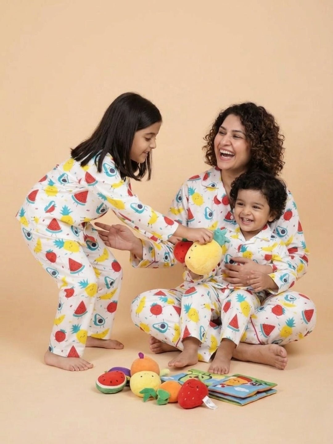 Fruity Cutie Mom And Baby Pajama Set Twinning Combo Of 3