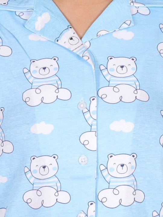 Hello Bear Mom And Baby Pajama Set Twinning Combo Of 3