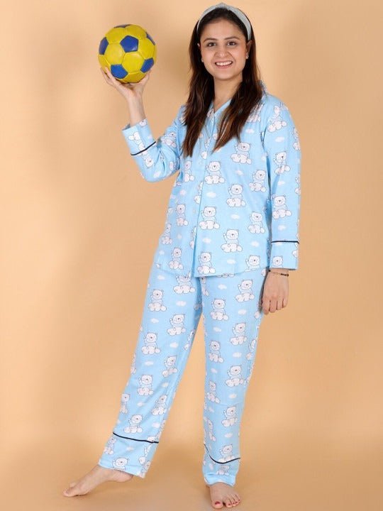 Hello Bear Mom And Baby Pajama Set Twinning Combo Of 3