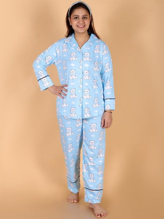 Hello Bear Mom And Baby Pajama Set Twinning Combo Of 3