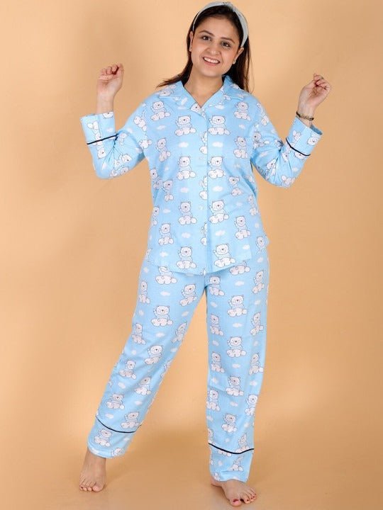 Hello Bear Mom And Baby Pajama Set Twinning Combo Of 3