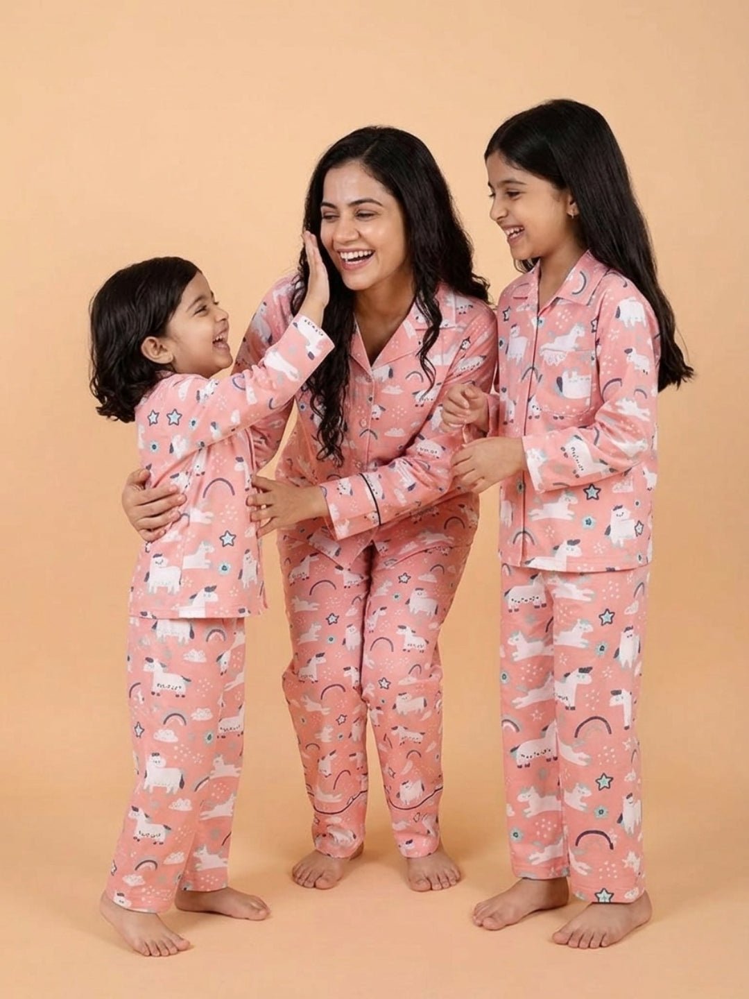 Magical Unicorn Mom And Baby Pajama Set Twinning Combo Of 3