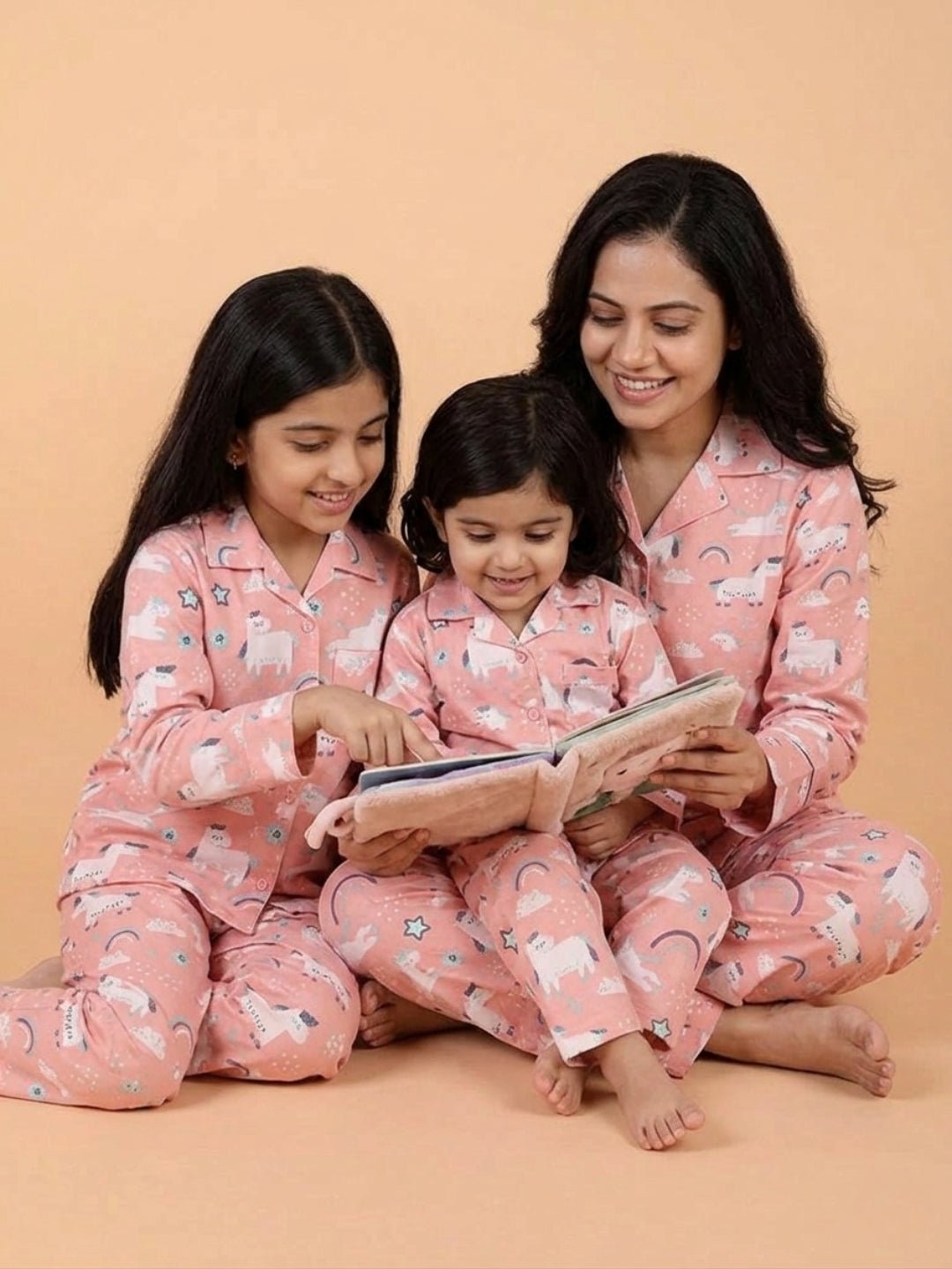Magical Unicorn Mom And Baby Pajama Set Twinning Combo Of 3