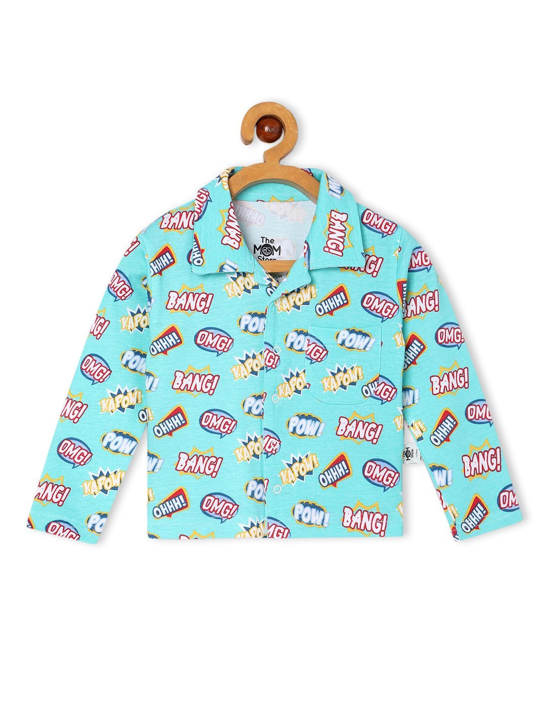 Mighty Fighter Blue Cotton Matching Pajama Set Mom And Baby Twinning Combo Of 2