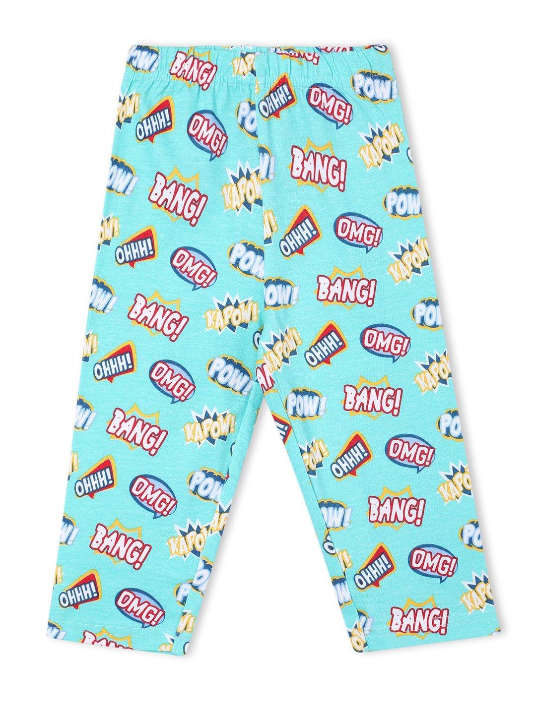Mighty Fighter Blue Cotton Matching Pajama Set Mom And Baby Twinning Combo Of 2