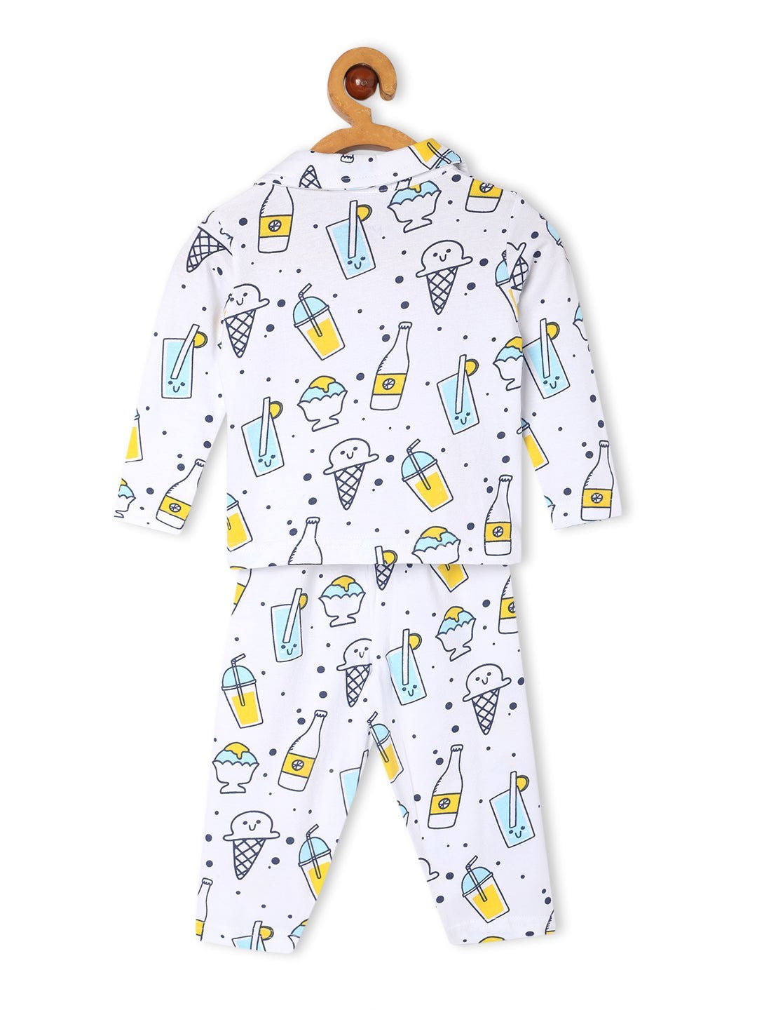 My Smoothie White Cotton Matching Pajama Set Mom And Baby Twinning Combo Of 2