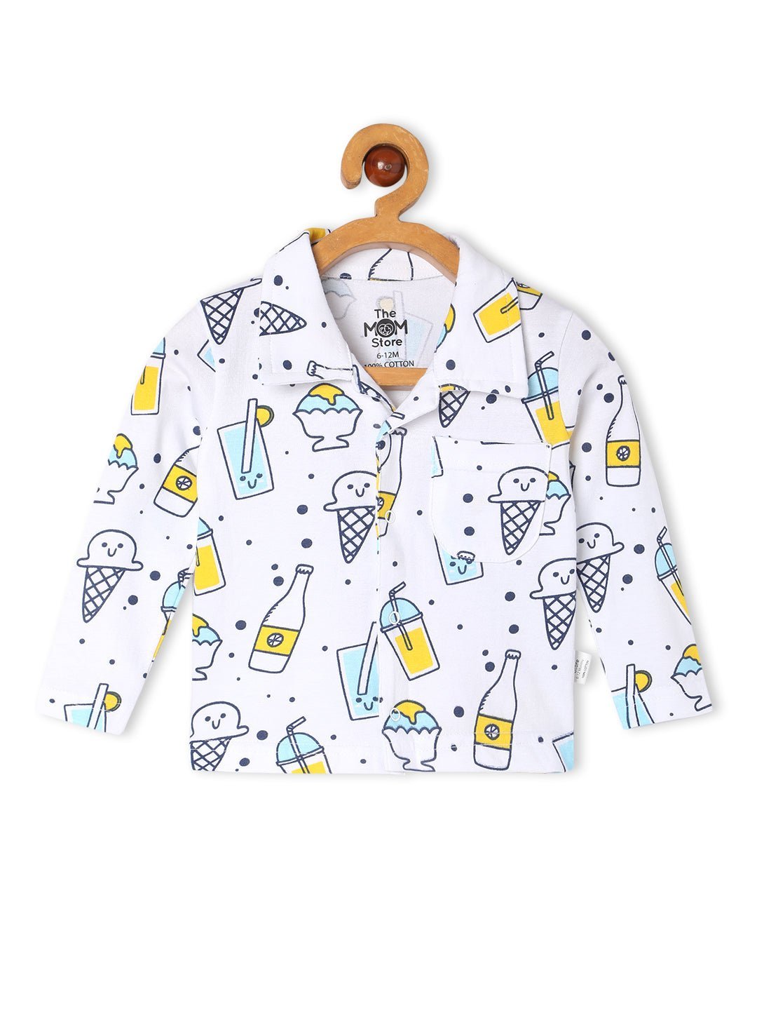 My Smoothie White Cotton Matching Pajama Set Mom And Baby Twinning Combo Of 2
