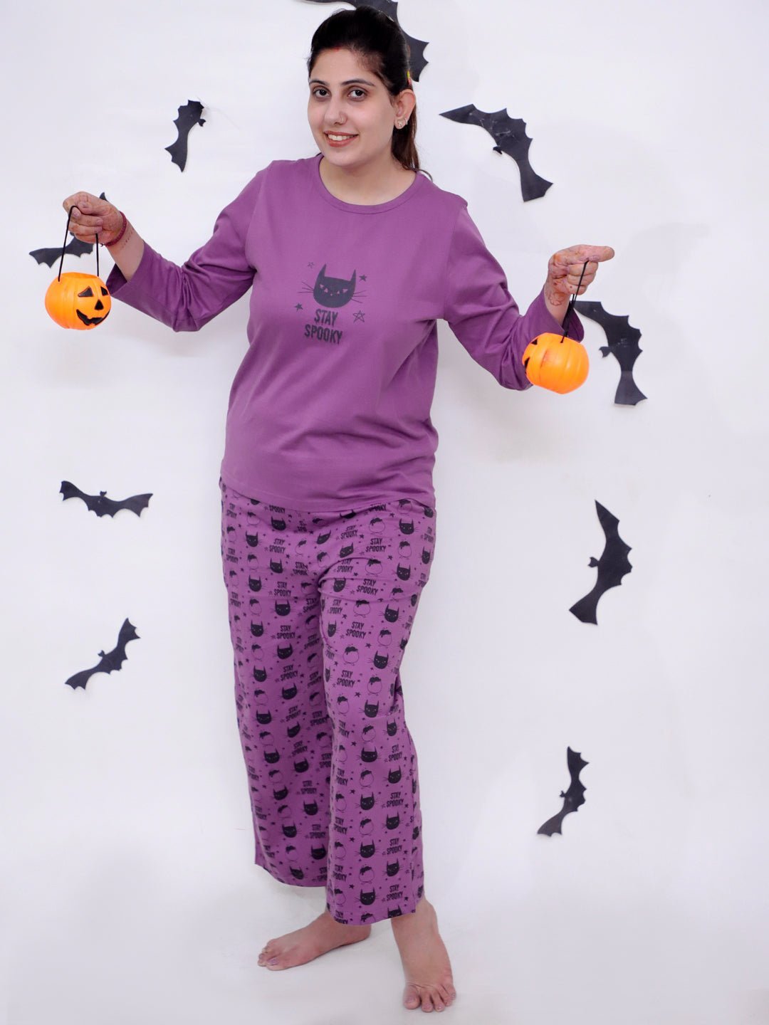 Stay Spooky Mom And Baby Pajama Set Twinning Combo Of 2