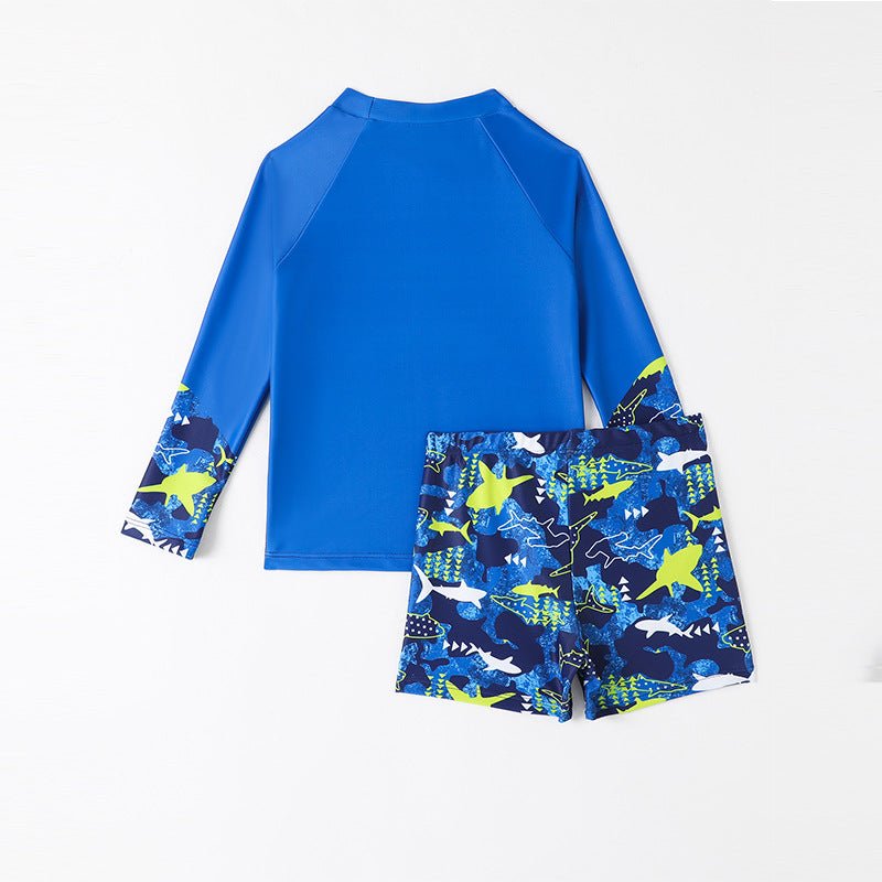 Blue Elephant Print Boys Swimsuit