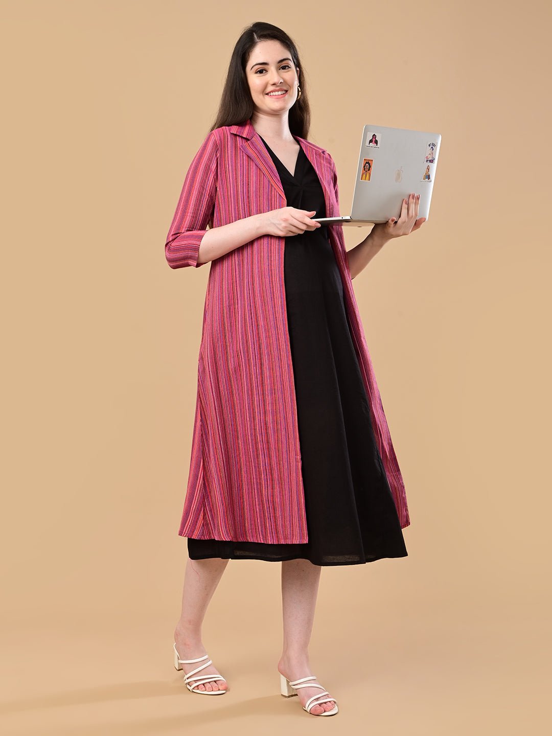 ShiftEase Maternity and Nursing Shacket Dress Pink