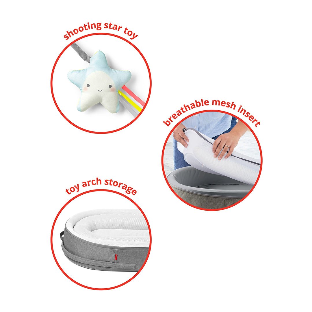 Sweet Retreat Grey 2-Stage Baby Lounger For Babies
