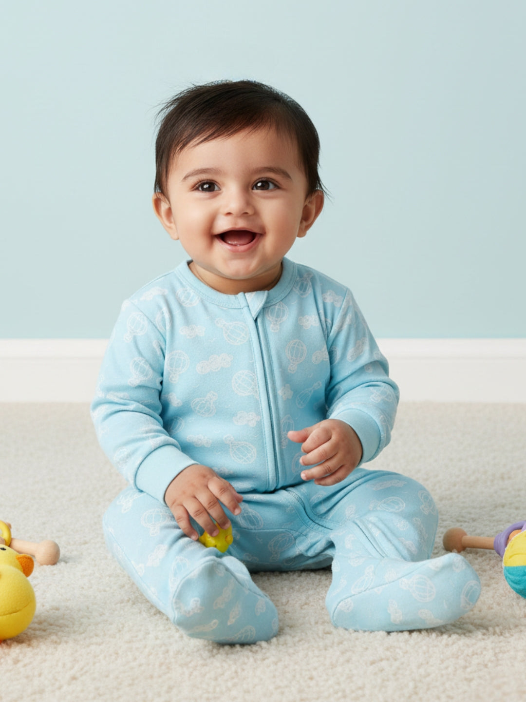 Sky Drift Infant Zipper Romper