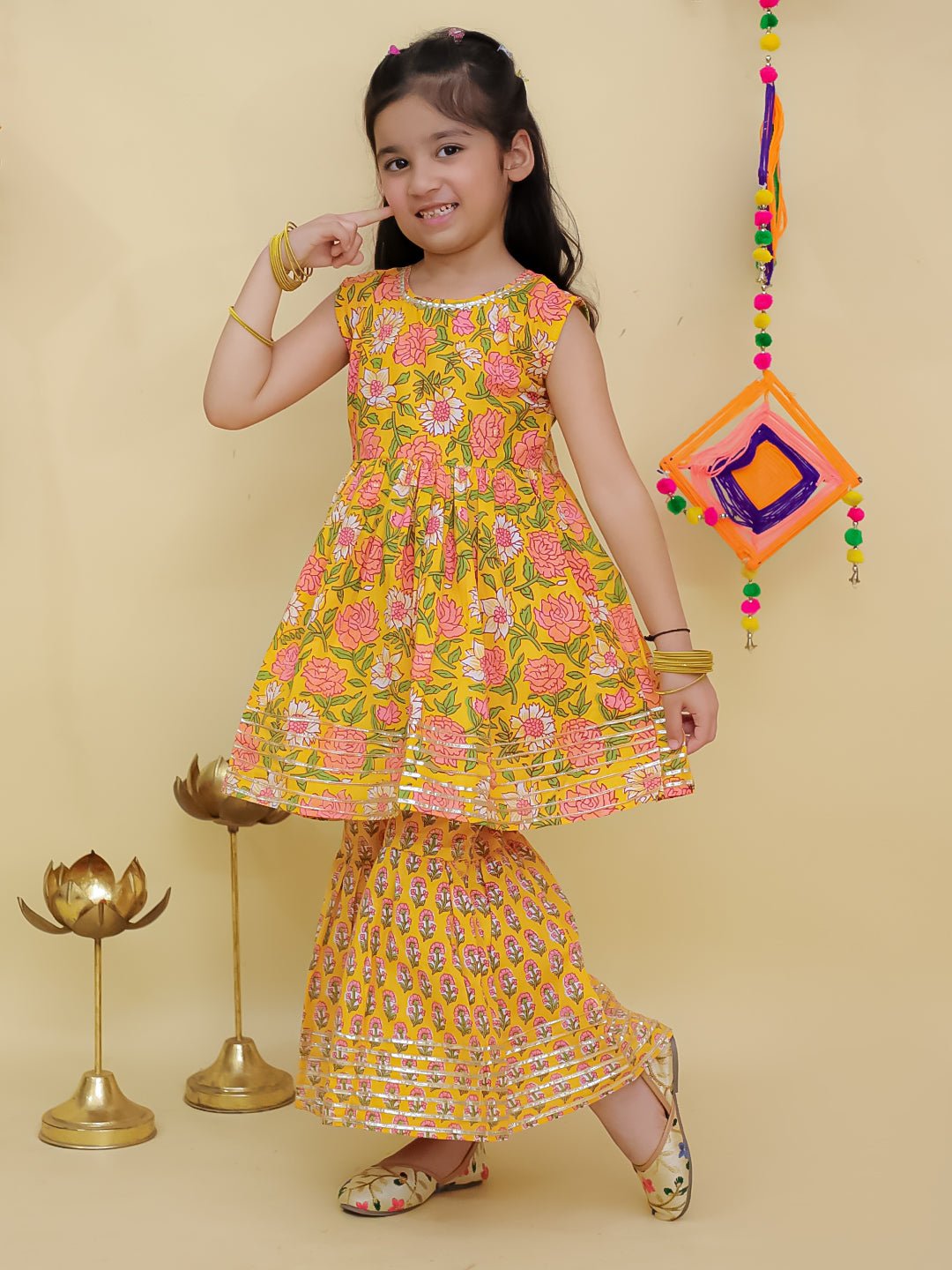 Sunshine Sultaana Girls Anarkali Sharara Set
