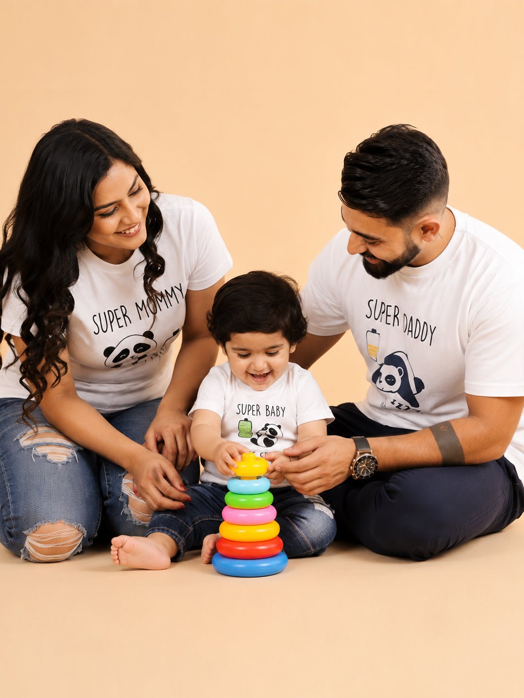 Super Parents Matching Family T-shirts Twinning Combo Of 3
