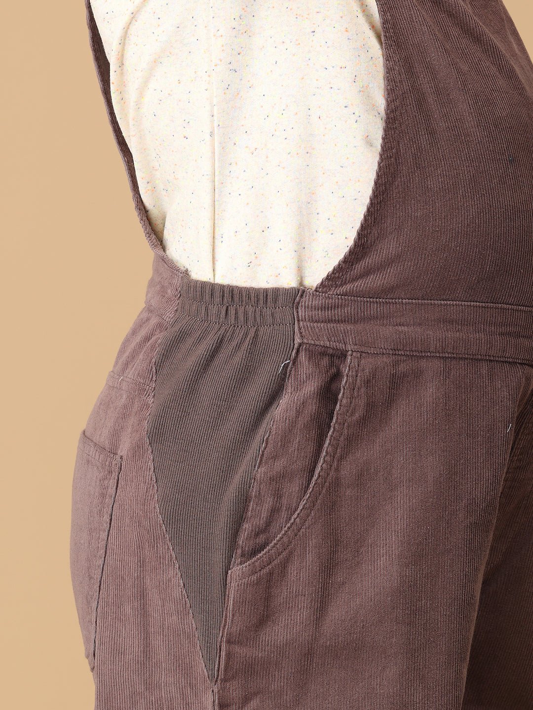 Taupe Corduroy Maternity Dungaree Taupe