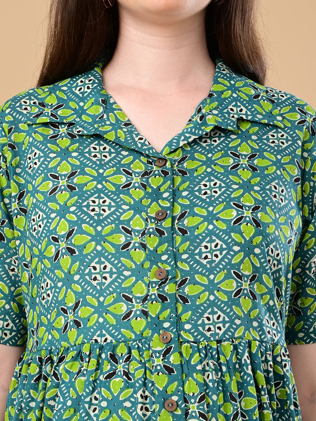 Teal in Bloom Maternity and Nursing Dress Teal