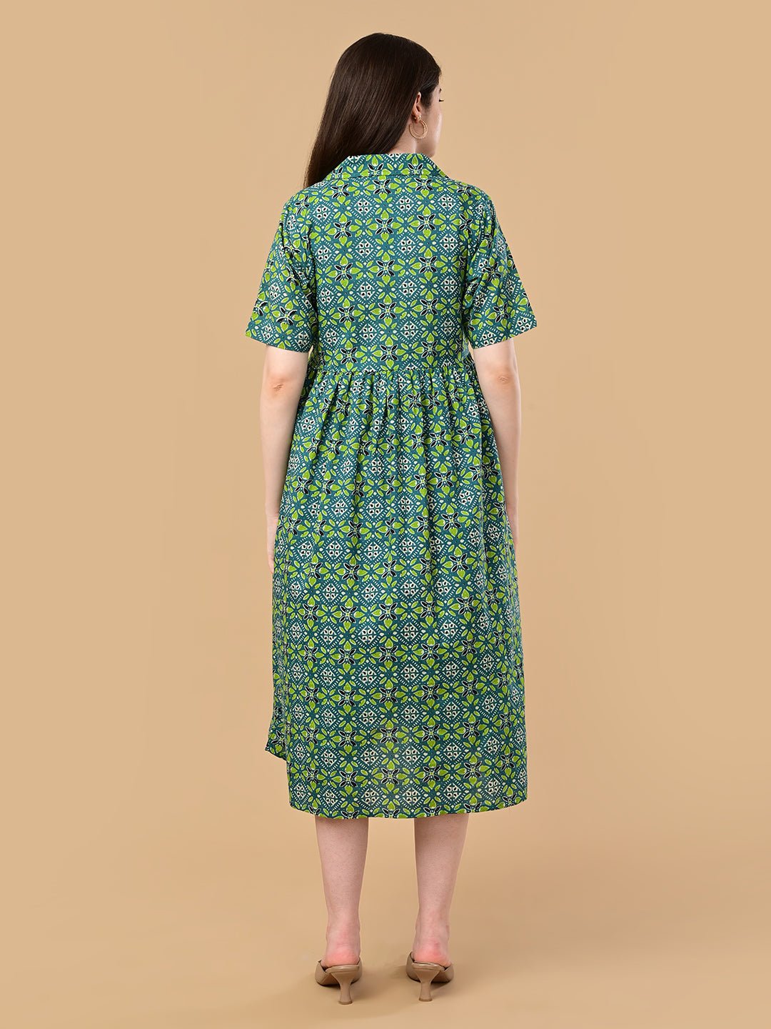 Teal in Bloom Maternity and Nursing Dress Teal