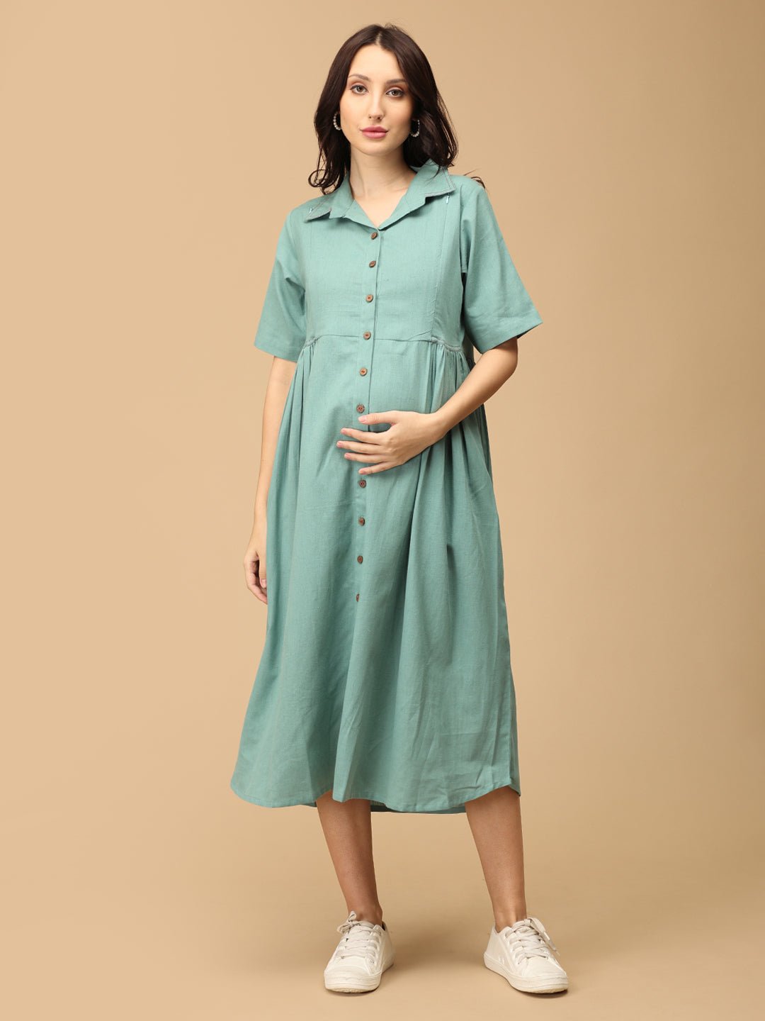 Teal the Deal Maternity and Nursing Dress Teal