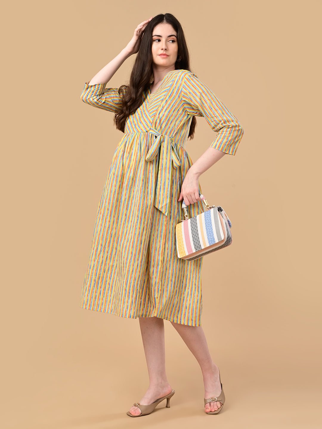 Technicolor Tide Maternity and Nursing Dress Multi