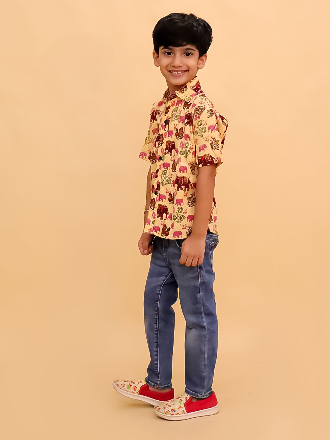 Gentle Giant Elephant Print Boys Shirt
