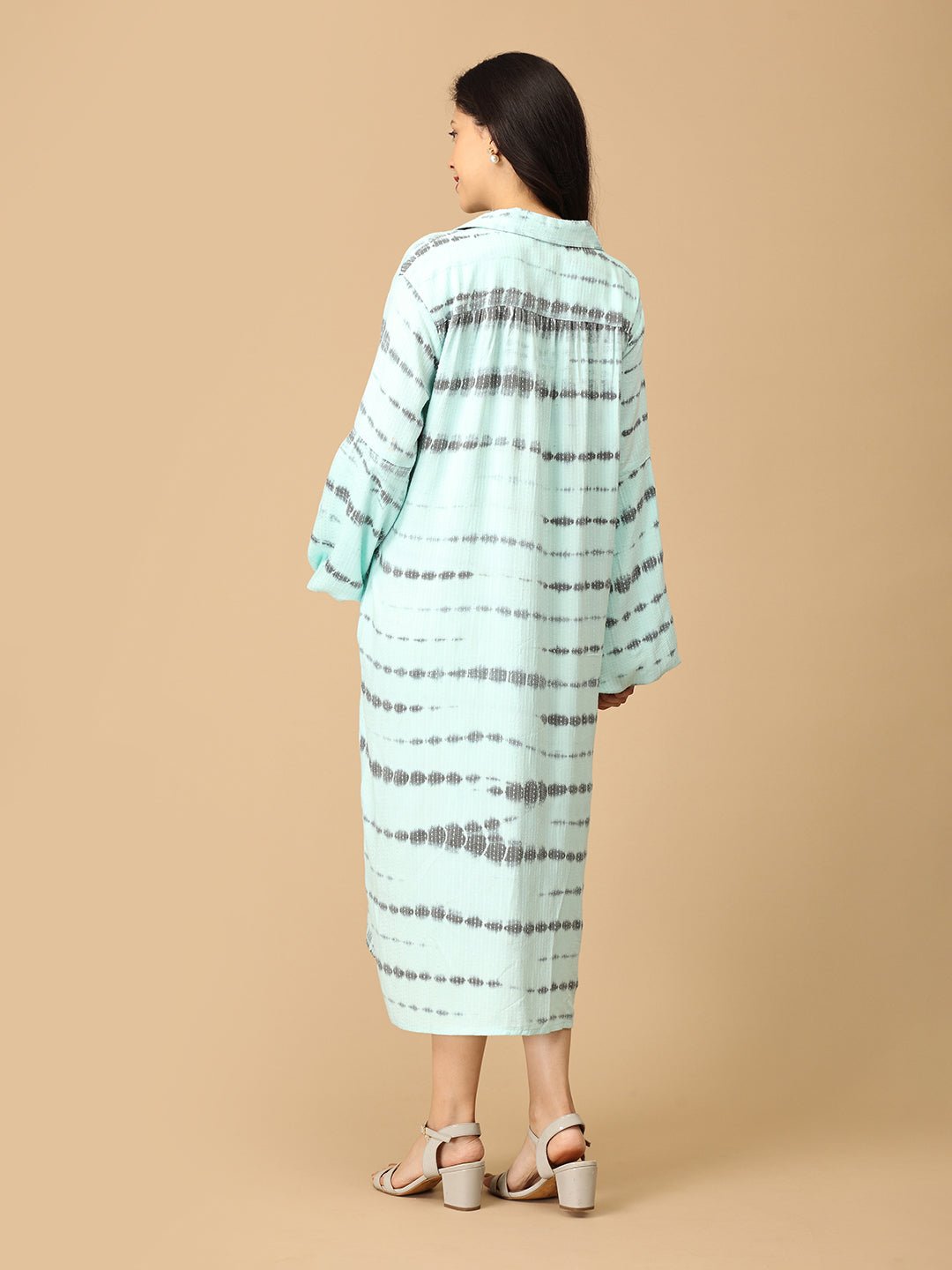 Tide & Dye Maternity and Nursing Oversized Shirt Dress Aqua