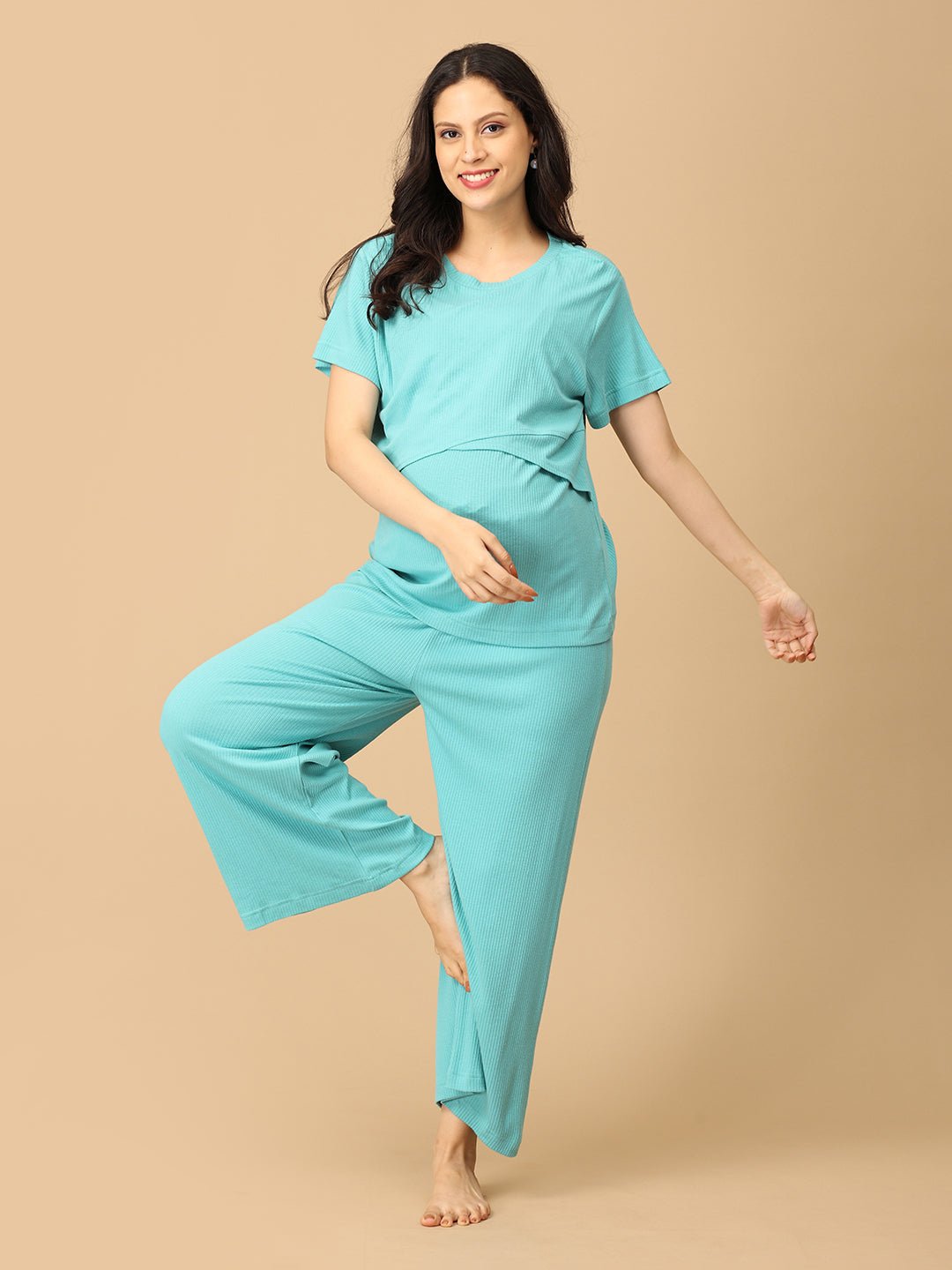 Tide Up Together Maternity and Nursing Nightwear Set Multi